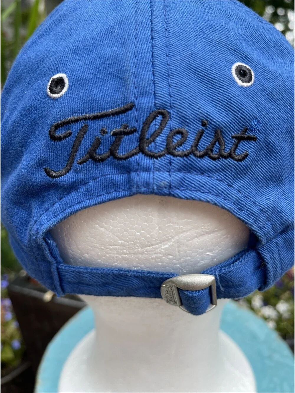 Titleist Golf Royal Blue Black Embroidered Cotton Slide back Baseball Cap